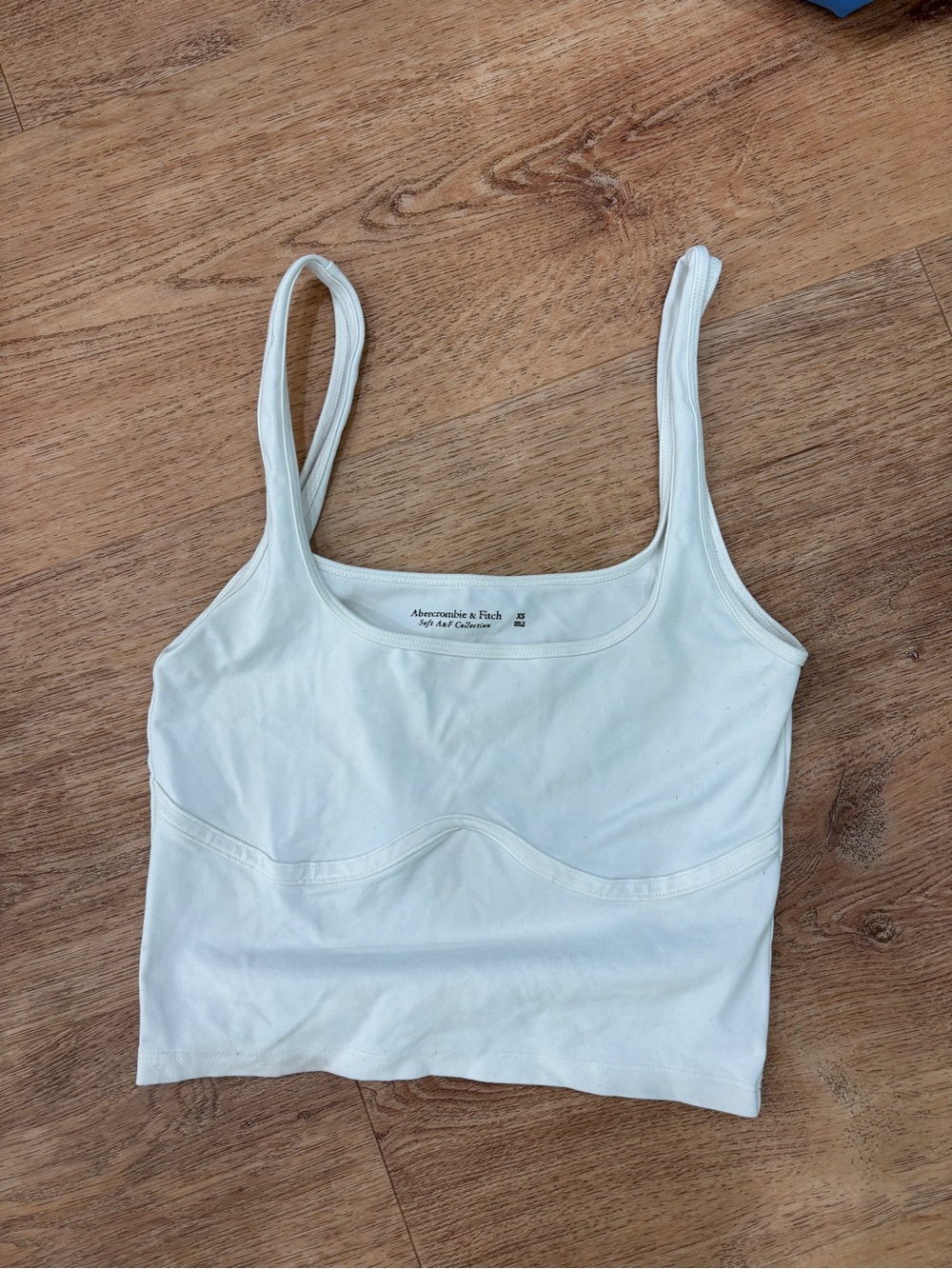 Abercrombie & Fitch White Cropped Tank Top